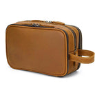 Personalized Groomsmen Leather Toiletry Kit Makeup Pouch for Men - VacationGrabs
