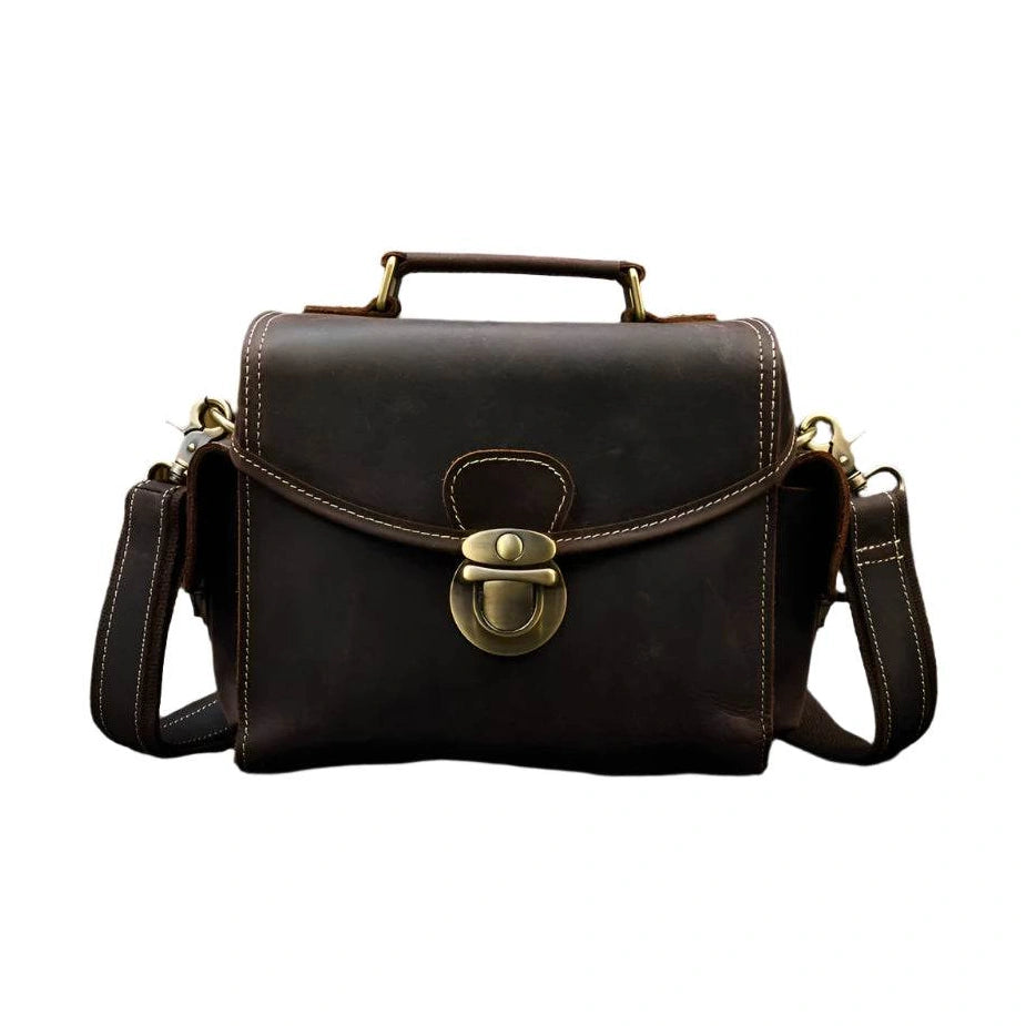 Vintage Leather Satchel Camera Bag for Professional Photographers - VacationGrabs