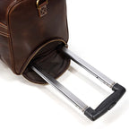 Rolling Genuine leather hand luggage travel bag with wheels