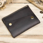 Crazy Horse Leather Wallet High Quality Slim Cardholder for Men - VacationGrabs