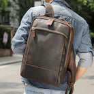 Anti-Theft Handmade Leather Backpack Vintage Travel Bag for Men - VacationGrabs