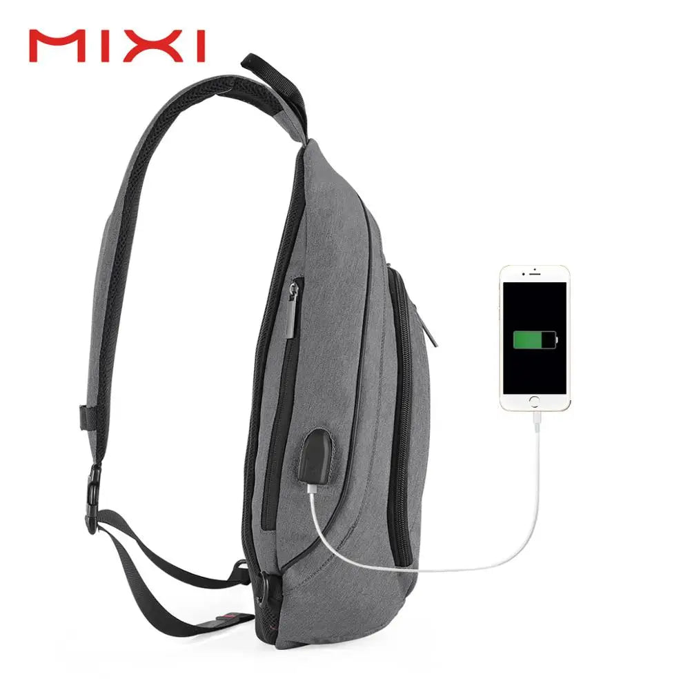 USB Charging Crossbody Bag — Water-Resistant Travel Sling
