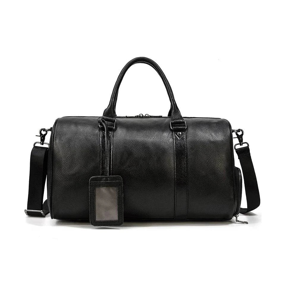 Cow Leather Luxury Travel Bag Weekender for Men and Women - VacationGrabs