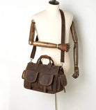 Top Grade Men’s Leather Briefcase with Shoulder Strap Handbag - VacationGrabs