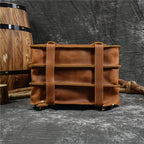 Genuine Leather Men's Backpack Crazy Horse Leather Fit 14" Laptop