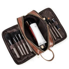 Genuine Leather Toiletry Bag for Men and Women - VacationGrabs