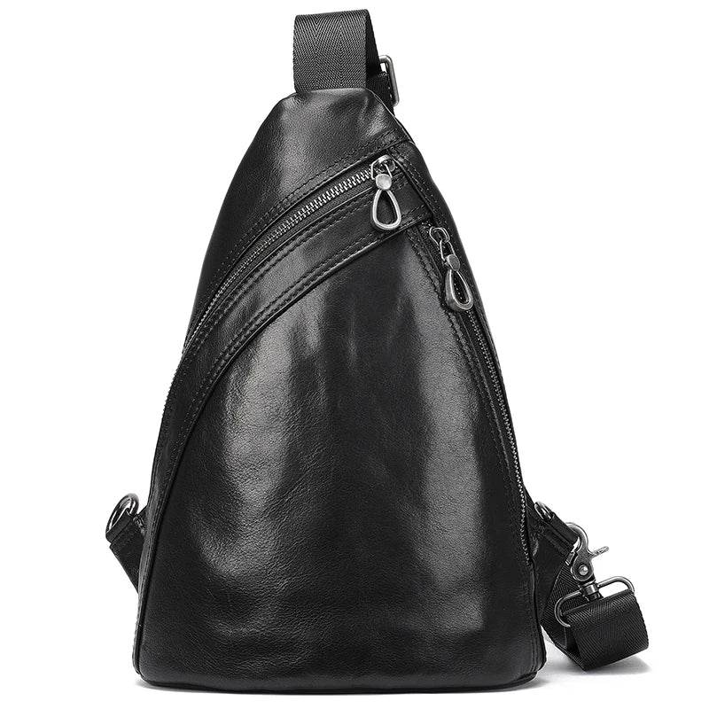 Design Men's Chest Bag Natural Cow Skin Summer Riding Crossbody - VacationGrabs