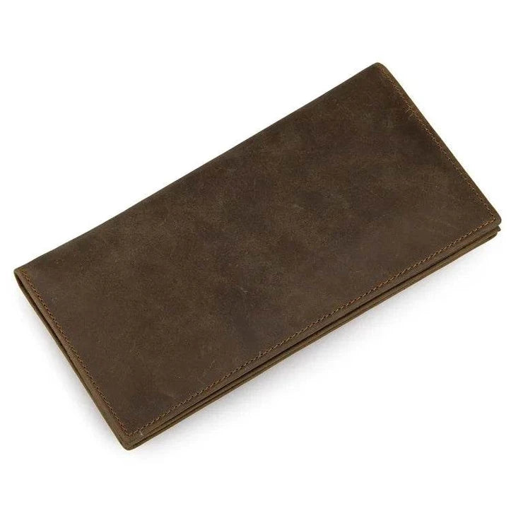 Vintage Fashion Men’s Long Wallet with Credit Card Zipper Inner Bifold - VacationGrabs