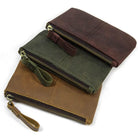 Men’s Leather Phone Pouch Handbag Mobile Wallet with Wrist Strap - VacationGrabs