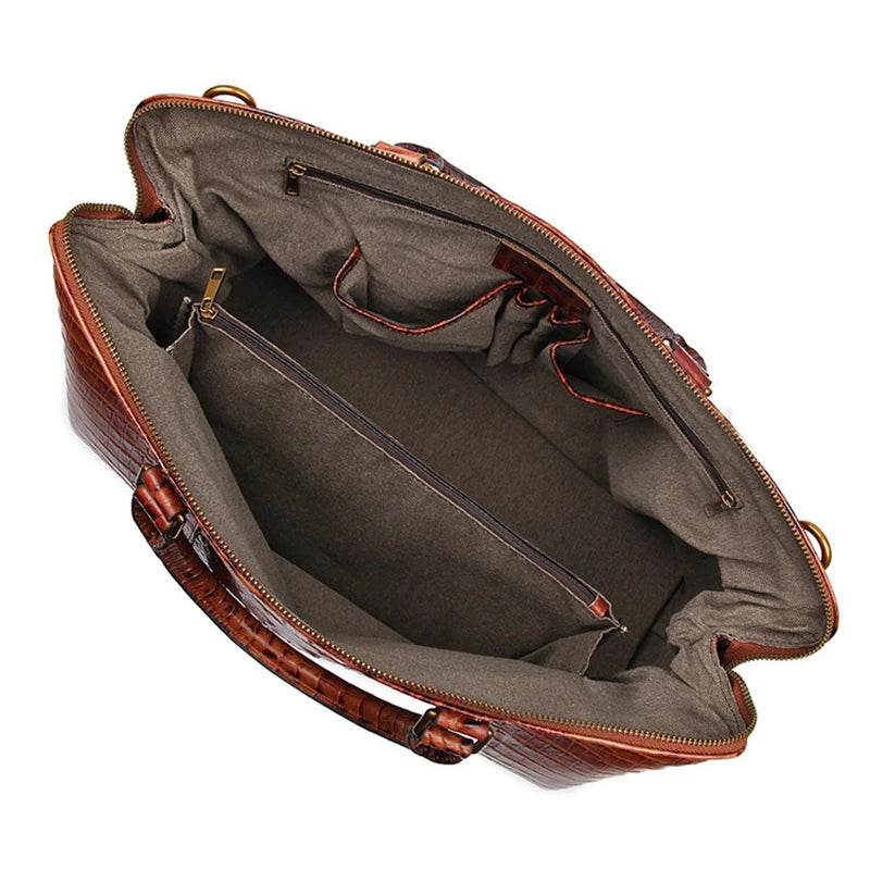 High Fashion Men & Women Leather Travel Duffle Alligator Pattern - VacationGrabs