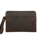 Genuine Leather Hand Clutch with Wrist Band | Men's iPad & iPhone Organizer - VacationGrabs