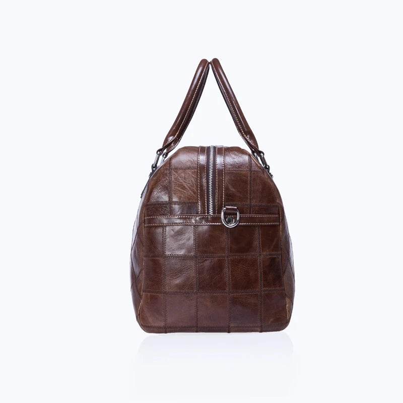 Genuine Leather Travel Bag Weekend Duffle Large Carry On Luggage - VacationGrabs