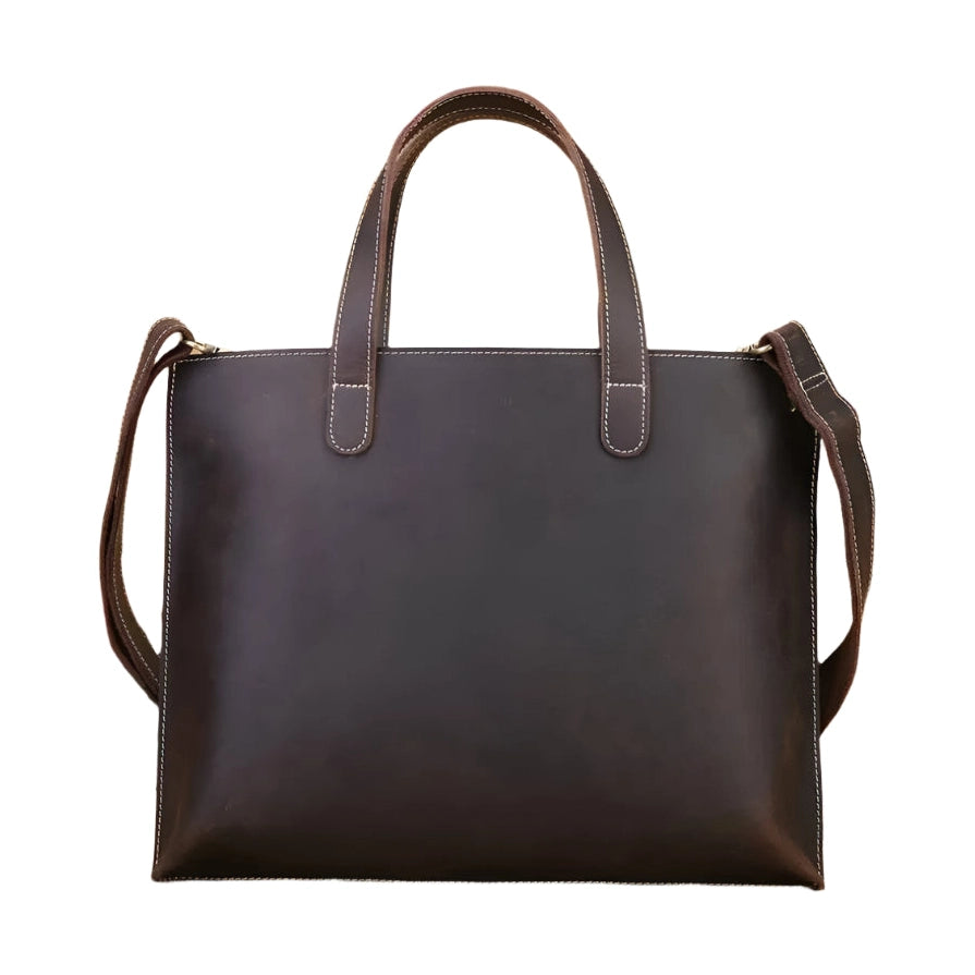 Leather Crossbody Bag for Men Women A4 Messenger Bag - VacationGrabs