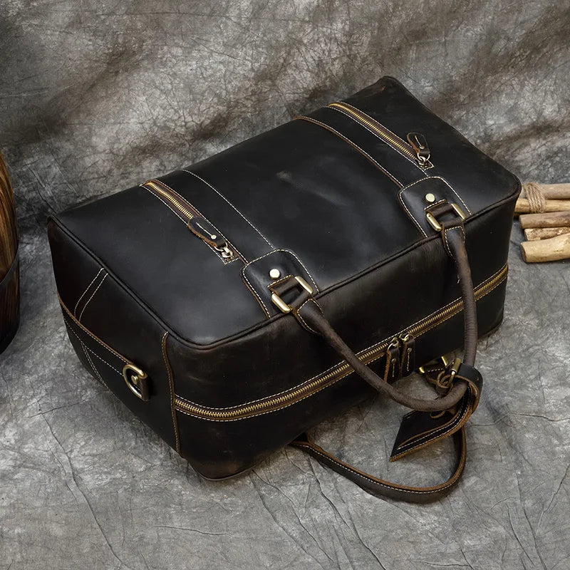 Sac de Voyage Vintage en Cuir Weekender VacationGrabs