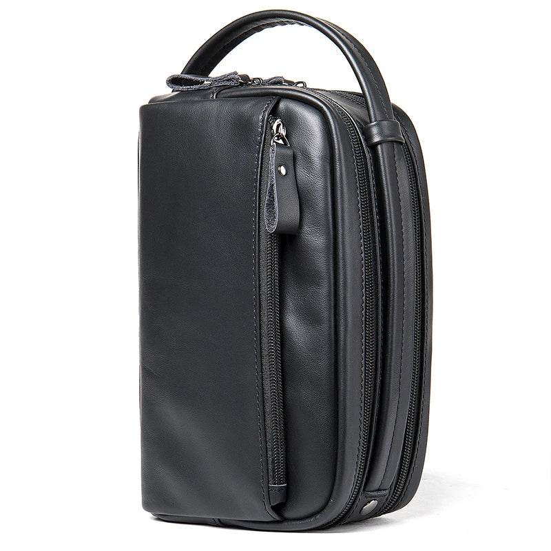 Soft Cowhide Business Handbag Large Capacity Leather Casual Clutch - VacationGrabs