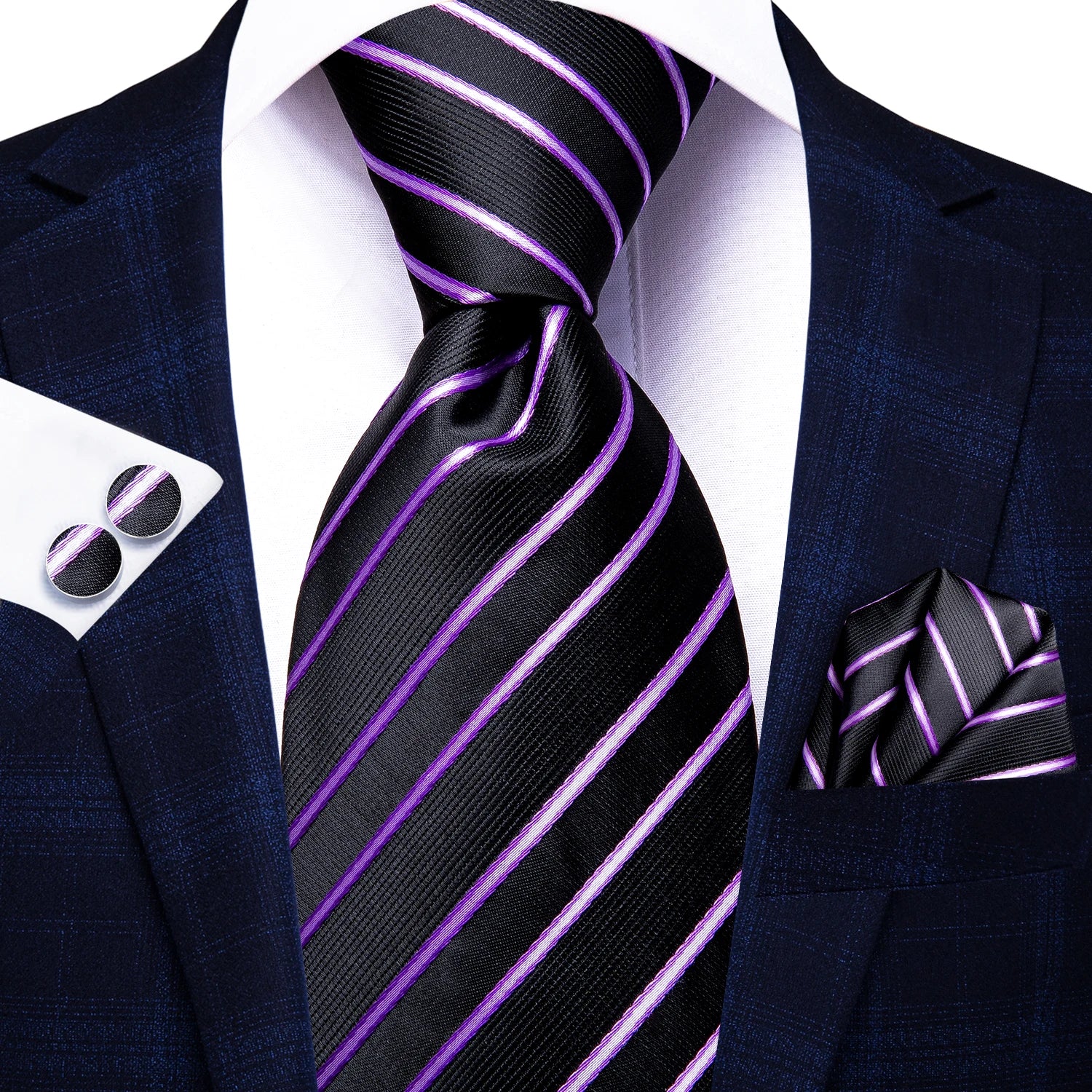 Men's Black Silk Paisley Tie for Travel-Friendly Style