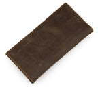 Vintage Crazy Horse Leather Long Wallet – Men's & Women's Bifold