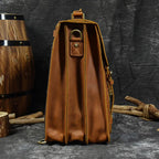 Genuine Leather Men's Backpack Crazy Horse Leather Fit 14" Laptop