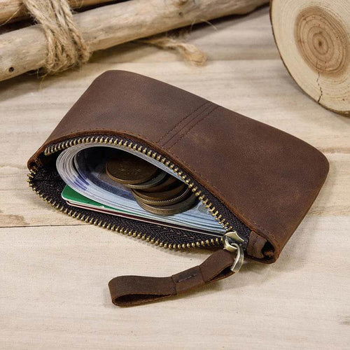 Men’s Leather Phone Pouch Handbag Mobile Wallet with Wrist Strap - VacationGrabs