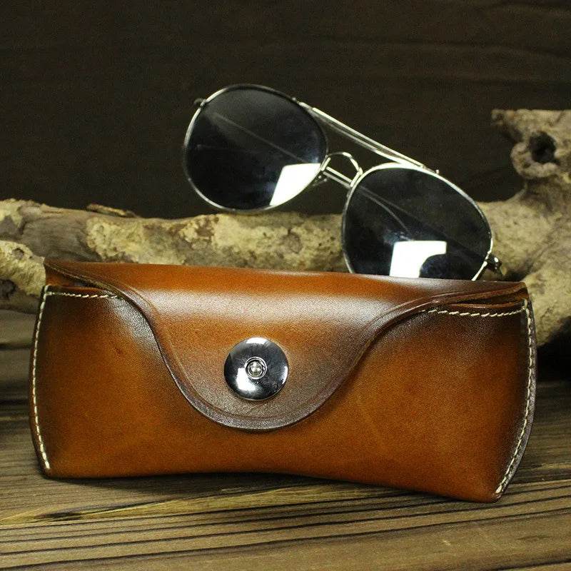 Luxury Leather Sunglass Cases Full Grain Eyeglass Case for Men & Women - VacationGrabs