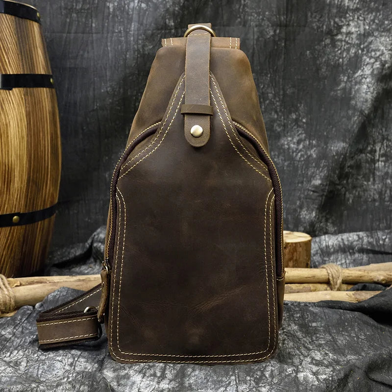 Men's Genuine Leather Sling Bag – Vintage Chest Pack