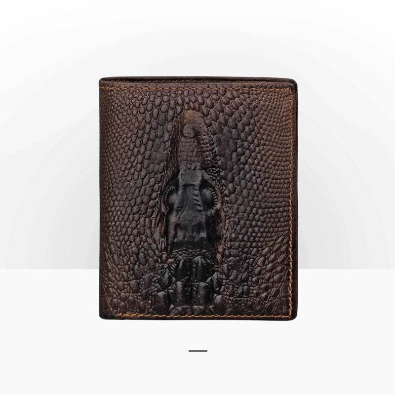 Fashion Genuine Leather Long Wallet 3D Dragon Embossed Men’s Purse - VacationGrabs