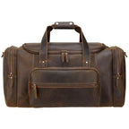 Large Travel Bag Genuine Leather Vintage Luggage Weekender Bags - VacationGrabs