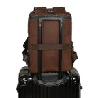 Crazy Horse Leather Laptop Backpack for Men Business School - VacationGrabs
