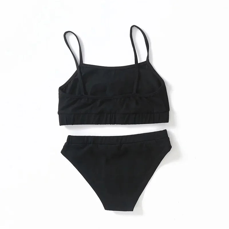 Two piece set Fashion COME HERE DADDY Letter Print Tank Top Sexy Sleeveless Summer Harajuku Kawaii Cropped Feminino Bikini 2023