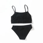 Two piece set Fashion COME HERE DADDY Letter Print Tank Top Sexy Sleeveless Summer Harajuku Kawaii Cropped Feminino Bikini 2023
