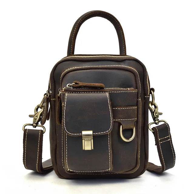 Super Quality Men’s Mini Shoulder Bag Genuine Leather Phone Pouch - VacationGrabs