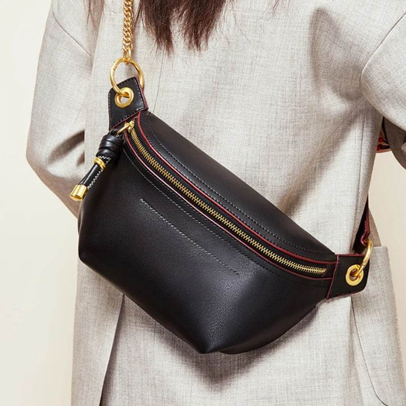 Fashion Leather Fanny Pack for Women Travel Outdoor Waist Bag - VacationGrabs