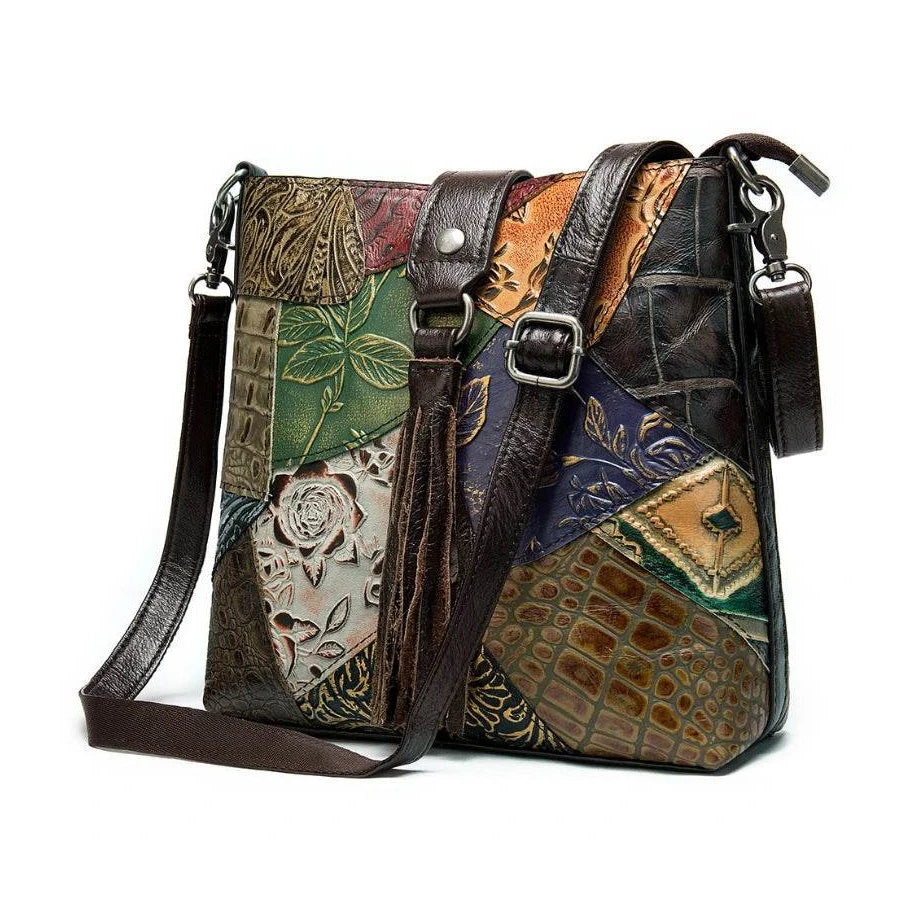 Ethnic Style Genuine Leather Shoulder Bag for Women Crossbody - VacationGrabs