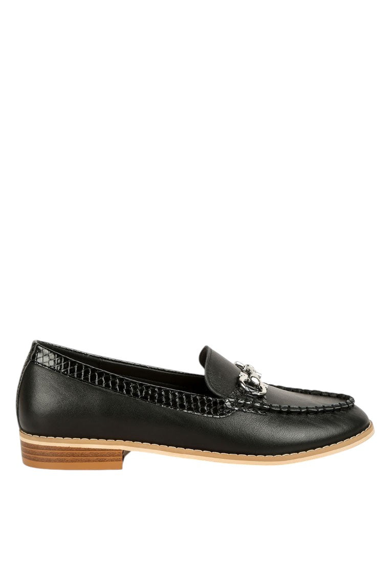 Holda Horsebit Embelished Loafers With Stitch Detail