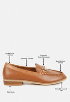Holda Horsebit Embelished Loafers With Stitch Detail