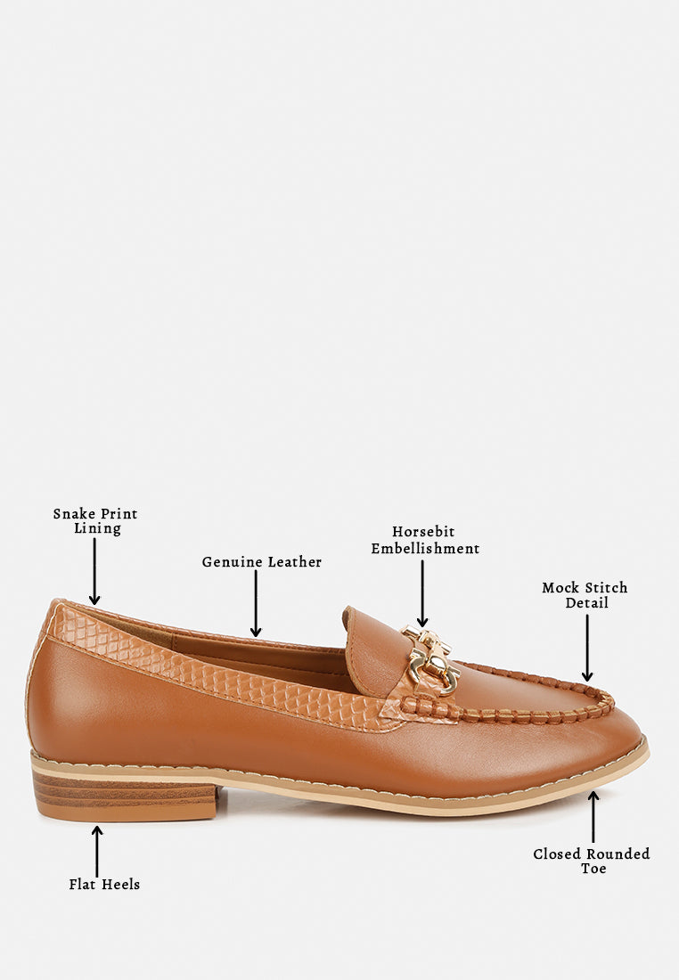 Holda Horsebit Embelished Loafers With Stitch Detail