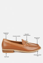 Holda Horsebit Embelished Loafers With Stitch Detail