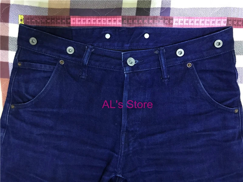 Red Tornado Mens Heavy Weight Indigo Selvage Washed Pants Sanforized Thick Raw Denim Jean