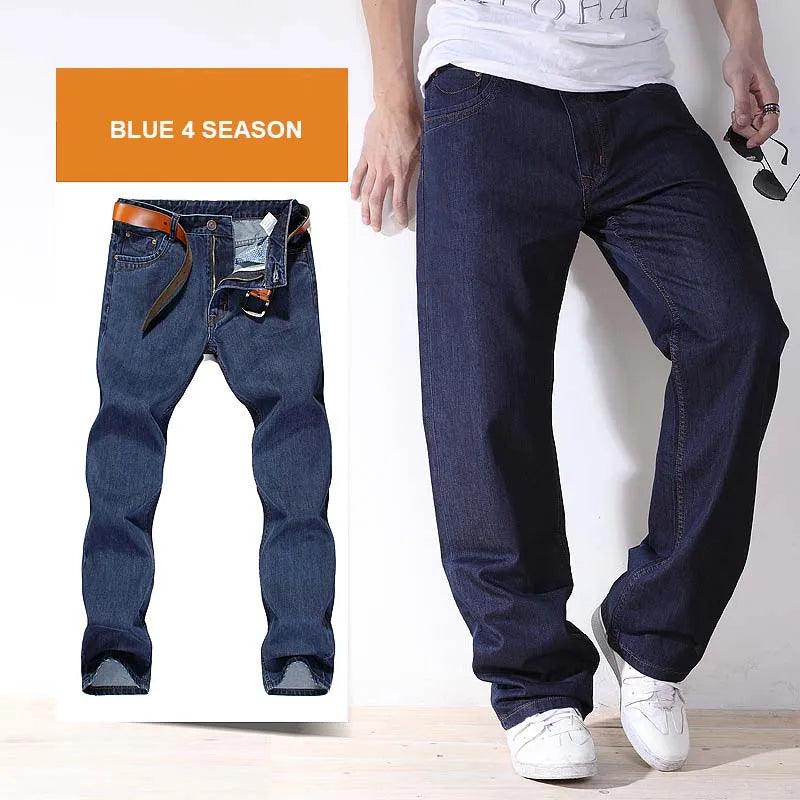 Men's Pants - Jeans 4 Season Mens Jeans Pants Straight Loose Baggy Harem Denim Pants