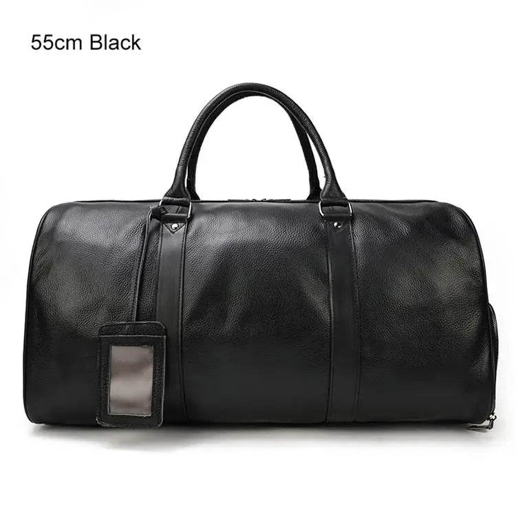 Cow Leather Luxury Travel Bag Weekender for Men and Women - VacationGrabs
