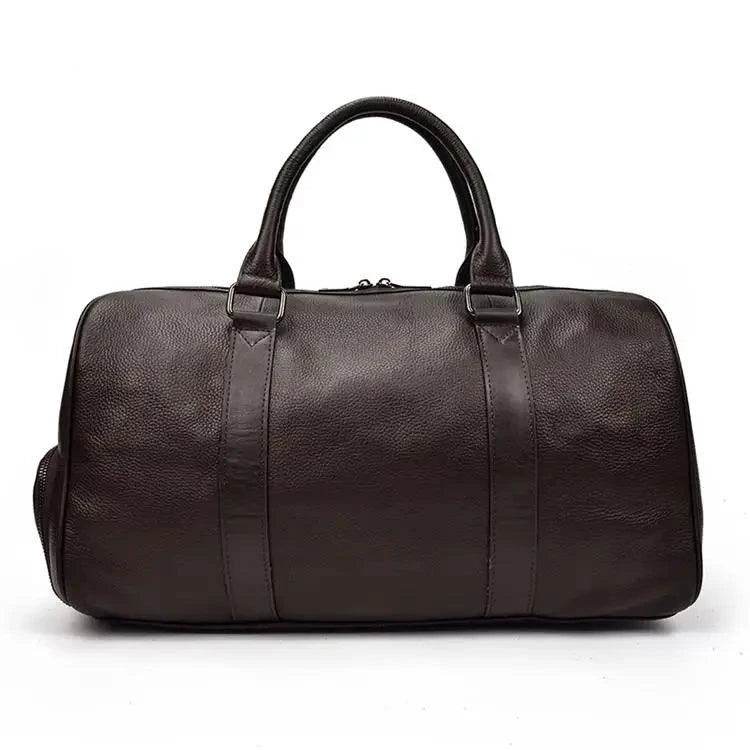 Personalized Leather Duffel Bags Purple Blue Brown Black - VacationGrabs