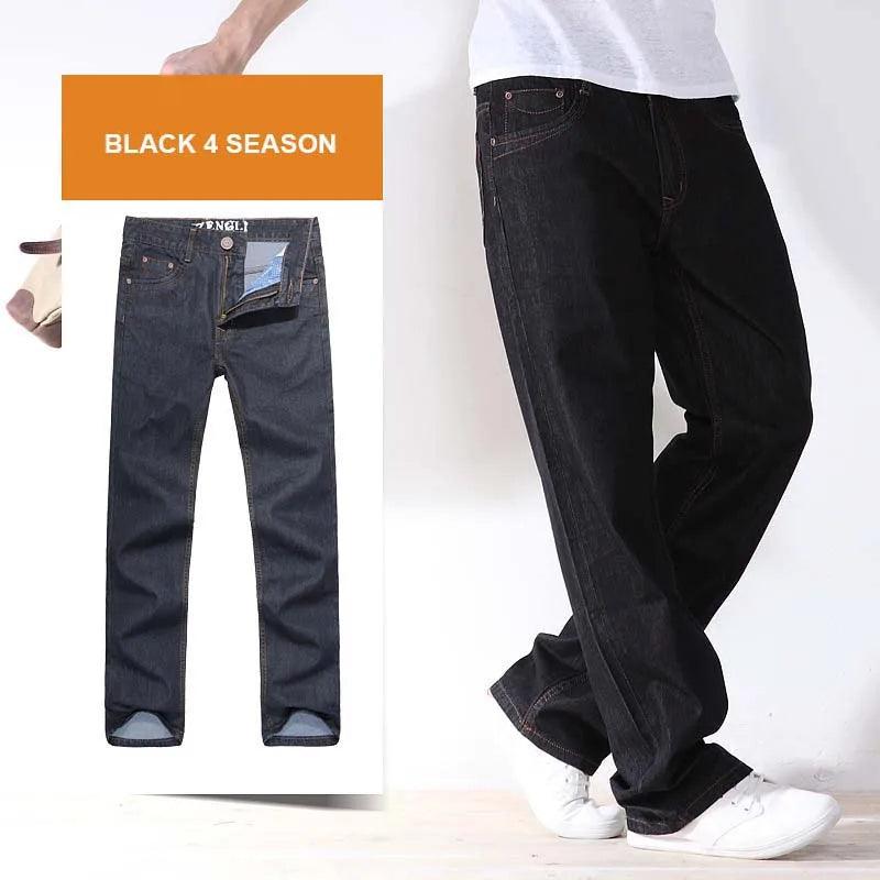 Men's Pants - Jeans 4 Season Mens Jeans Pants Straight Loose Baggy Harem Denim Pants