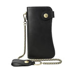 Super Quality Leather Wallet with Iron Chain for Men Bifold Card Wallet - VacationGrabs