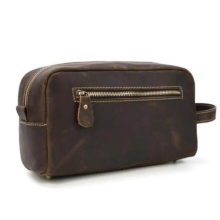 Luxury Designer Leather Cosmetic Toiletries Travel Bag for Men & Women - VacationGrabs