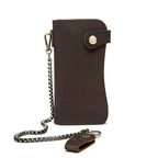 Men’s Leather Wallet with Iron Chain Clip Purse Long Fashion Wallet - VacationGrabs