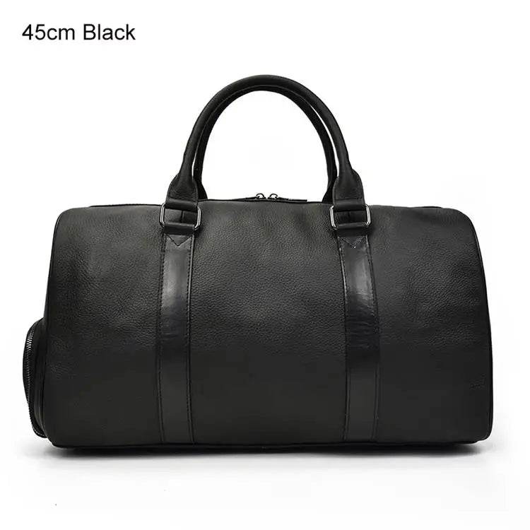 Cow Leather Luxury Travel Bag Weekender for Men and Women - VacationGrabs