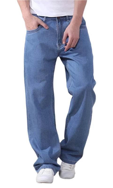 Mens Straight Loose Baggy Jeans Pants - VacationGrabs