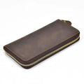 Luxury Double Zipper Leather Wallet for Men & Women with Coin Pouch - VacationGrabs