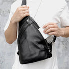 Design Men's Chest Bag Natural Cow Skin Summer Riding Crossbody - VacationGrabs