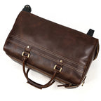 Rolling Genuine leather hand luggage travel bag with wheels